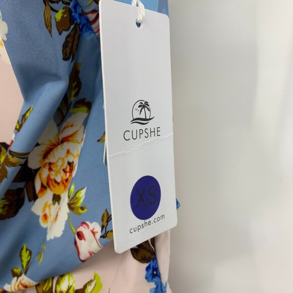 Cupshe Swimsuit Floral Print One Piece Tie Waist Bathing Suit NWT - Picture 5 of 10